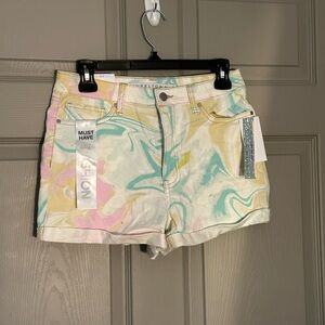 Hi-Rise Mom Shorts - Marble